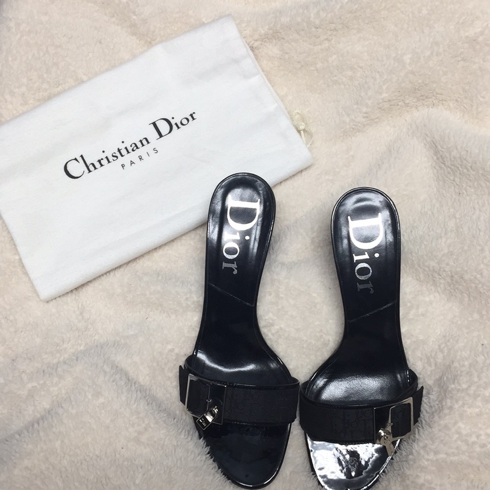 Christian Dior Black mule slides sz 37